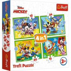 Набор пазлов Trefl Mickey Mouse 12+15+20+24 дет. цена и информация | Пазлы | hansapost.ee