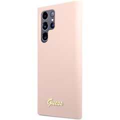 Guess GUHCS23LLSLMGPP S23 Ultra S918 różowy|pink hardcase Silicone Script Metal Logo цена и информация | Чехлы для телефонов | hansapost.ee