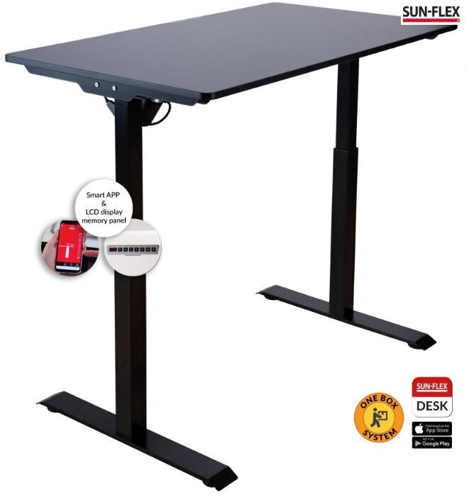 Reguleeritava kõrgusega laud, SUN - FLEX ® EASYDESK ELITE, musta värvi цена и информация | Arvutilauad, kirjutuslauad | hansapost.ee