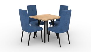Köögimööbli komplekt ADRK Furniture 83 Rodos, sinine/pruun hind ja info | Söögilauakomplektid | hansapost.ee