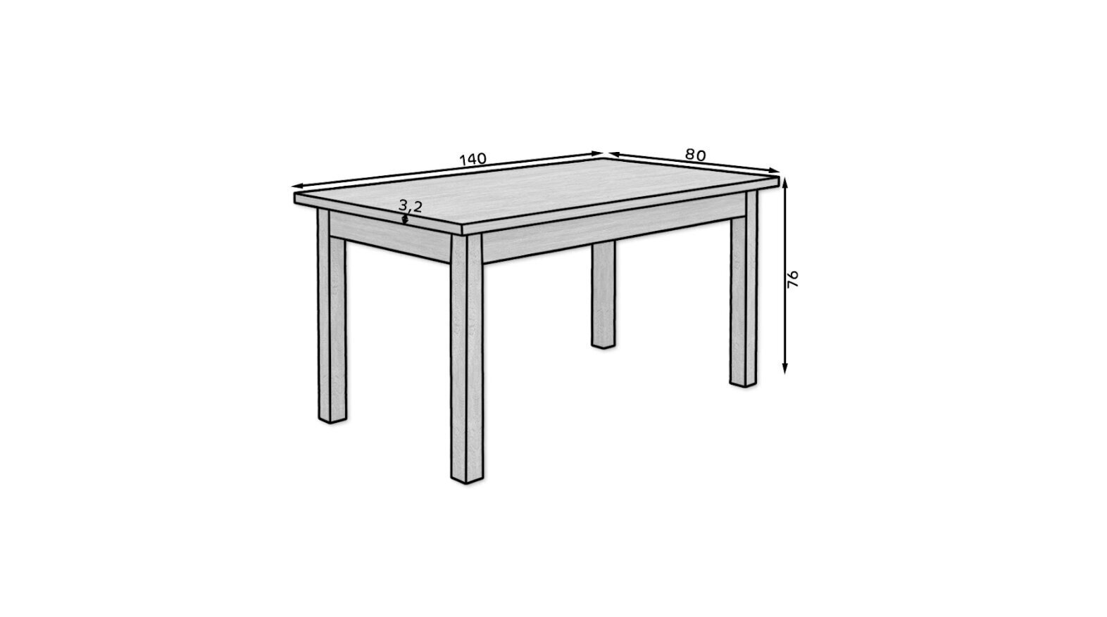 Laud ADRK Furniture 82 Rodos, pruun/must hind ja info | Köögilauad, söögilauad | hansapost.ee