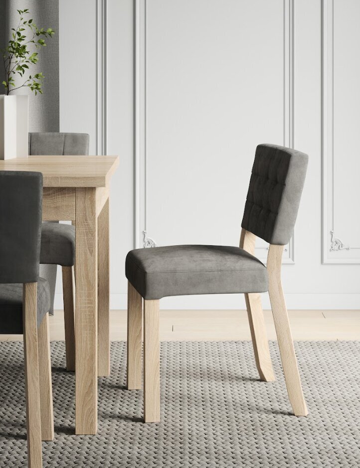 Köögimööbli komplekt ADRK Furniture 80 Rodos, hall/pruun цена и информация | Söögilauakomplektid | hansapost.ee