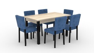 Köögimööbli komplekt ADRK Furniture 80 Rodos, sinine/pruun hind ja info | Söögilauakomplektid | hansapost.ee