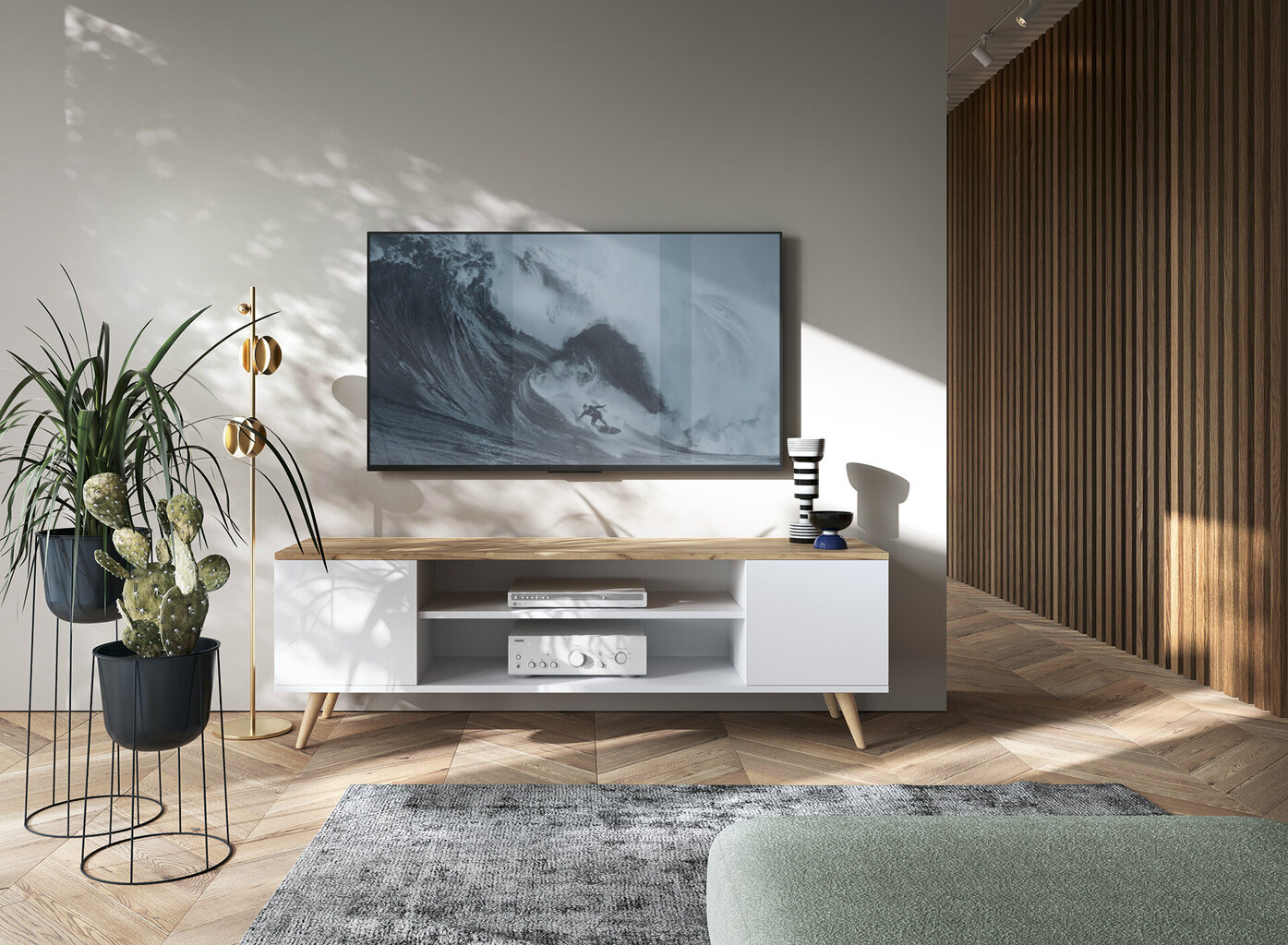 TV-laud ADRK Furniture Petra, valge цена и информация | Televiisori alused | hansapost.ee