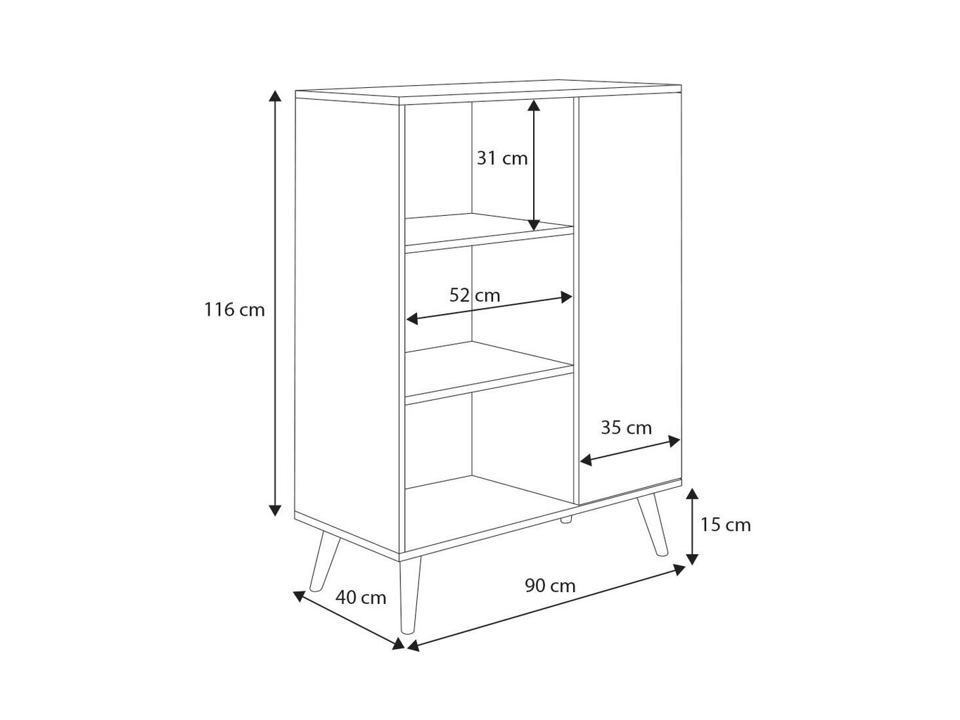 Kapp ADRK Furniture Fonzi, valge цена и информация | Elutoa kapid | hansapost.ee