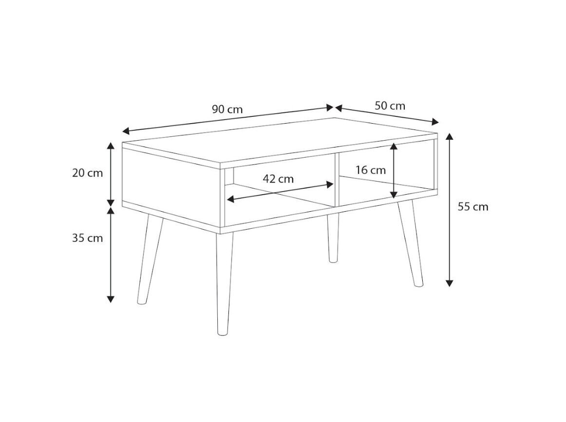 Diivanilaud ADRK Furniture Sana, valge цена и информация | Diivanilauad | hansapost.ee