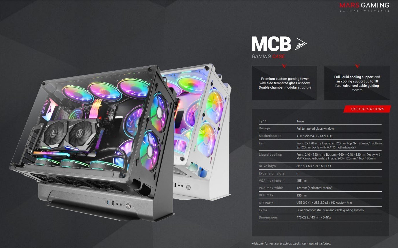Korpus Mars Gaming MCB Ultra Gaming XL PC Case ATX / White цена и информация | Arvutikorpused | hansapost.ee