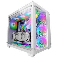 Korpus ATX Semi-tower Mars Gaming MCV3 Premium XXL Valge RGB hind ja info | Arvutikorpused | hansapost.ee