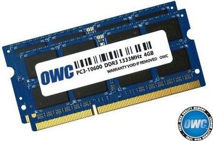 OWC DDR3 SODIMM 2x4GB 1333MHz CL9 (OWC1333DDR3S08S) цена и информация | Объём памяти | hansapost.ee