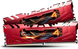 G.Skill DDR4 16 ГБ (8 ГБ x 2) 2133 МГц, CL15, Ripjaws 4 Red (F4-2133C15D-16GRR) цена и информация | Объём памяти (RAM) | hansapost.ee