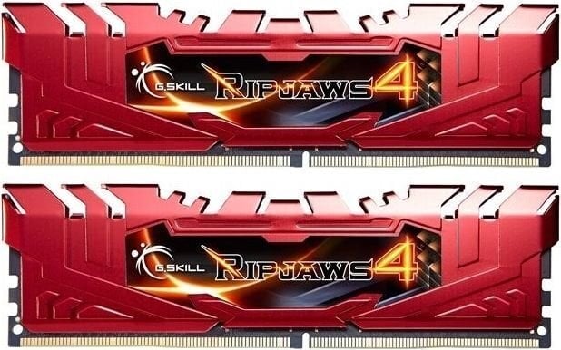 G.Skill DDR4 16GB (8GBx2) 2400MHz, CL15, Ripjaws 4 Red (F4-2400C15D-16GRR) цена и информация | Operatiivmälu | hansapost.ee