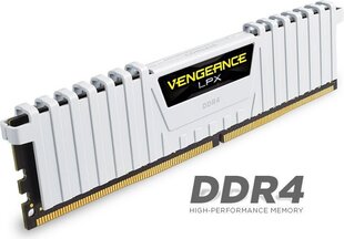 Corsair Vengeance LPX DDR4, 4x8GB, 3200MHz, CL16, White (CMK32GX4M4B3200C16W) hind ja info | Operatiivmälu | hansapost.ee