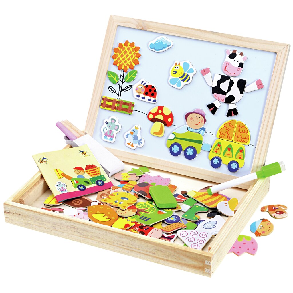 Magnetiline puslemäng Bino, Talu, 102-osaline hind ja info | Arendavad laste mänguasjad | hansapost.ee