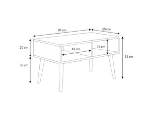 Кофейный столик ADRK Furniture Sana, белый цена и информация | Журнальные столики | hansapost.ee