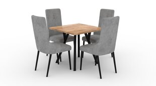 Köögimööbli komplekt ADRK Furniture 83 Rodos, hall/pruun цена и информация | Комплекты мебели для столовой | hansapost.ee