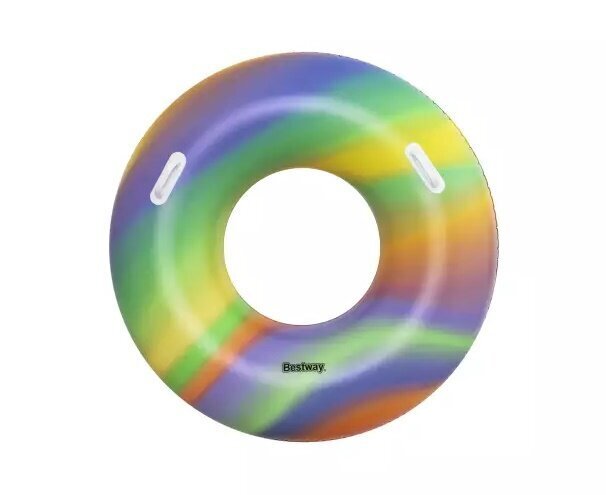 Ujumisrõngas Bestway Rainbow, Ø 119 cm цена и информация | Täispuhutavad veemänguasjad ja ujumistarbed | hansapost.ee
