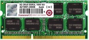 Оперативная память Transcend DDR3L SODIMM 8GB 1600MHz CL11 (TS8GJMA384H) цена и информация | Объём памяти (RAM) | hansapost.ee