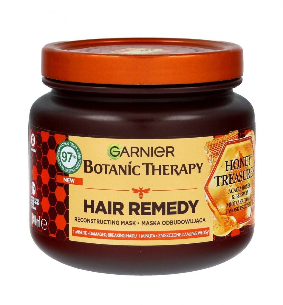Tugevdav juuksemask Garnier Botanic Therapy Hair Remedy Honey Treasures, 340 ml цена и информация | Juuksemaskid, õlid ja seerumid | hansapost.ee