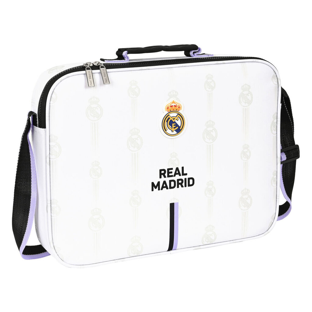 Kooli ranits Real Madrid C.F. Must Valge (38 x 28 x 6 cm) цена и информация | Koolikotid ja seljakotid | hansapost.ee