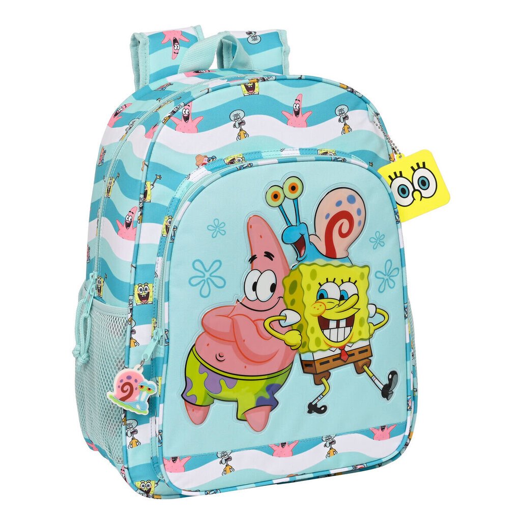 Kooliseljakott Spongebob Stay positive Sinine Valge (33 x 42 x 14 cm) price and information | Koolikotid ja seljakotid | hansapost.ee