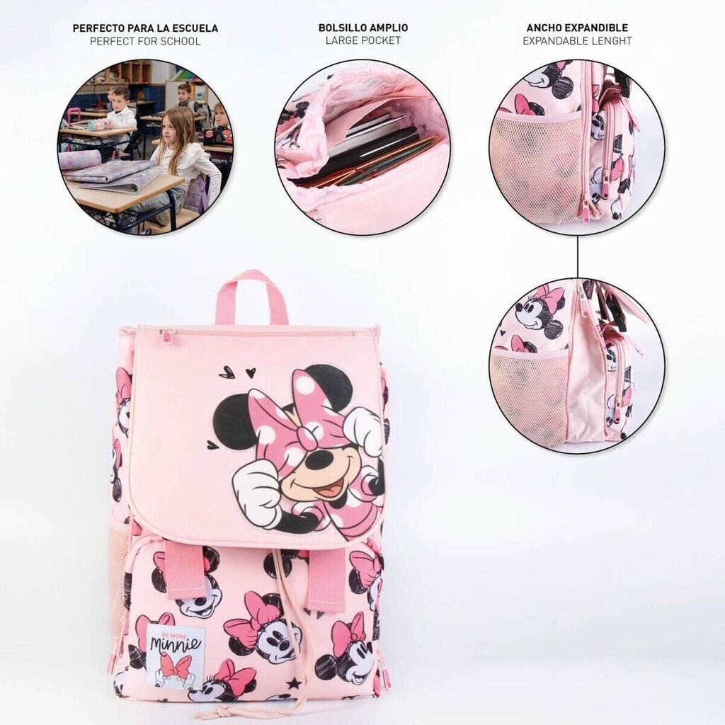 Kooliseljakott Minnie Mouse Roosa (28,5 x 15 x 41 cm) цена и информация | Koolikotid ja seljakotid | hansapost.ee