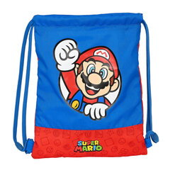 Сумка-рюкзак на веревках Super Mario, красная / синяя, 26 x 34 x 1 см цена и информация | Школьные рюкзаки, спортивные сумки | hansapost.ee