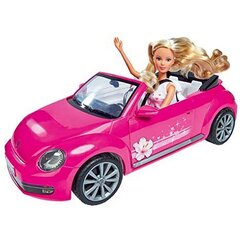 Nukk Steffi Love Cabriolet New Beetle 45 cm Auto Roosa hind ja info | Mänguasjad tüdrukutele | hansapost.ee