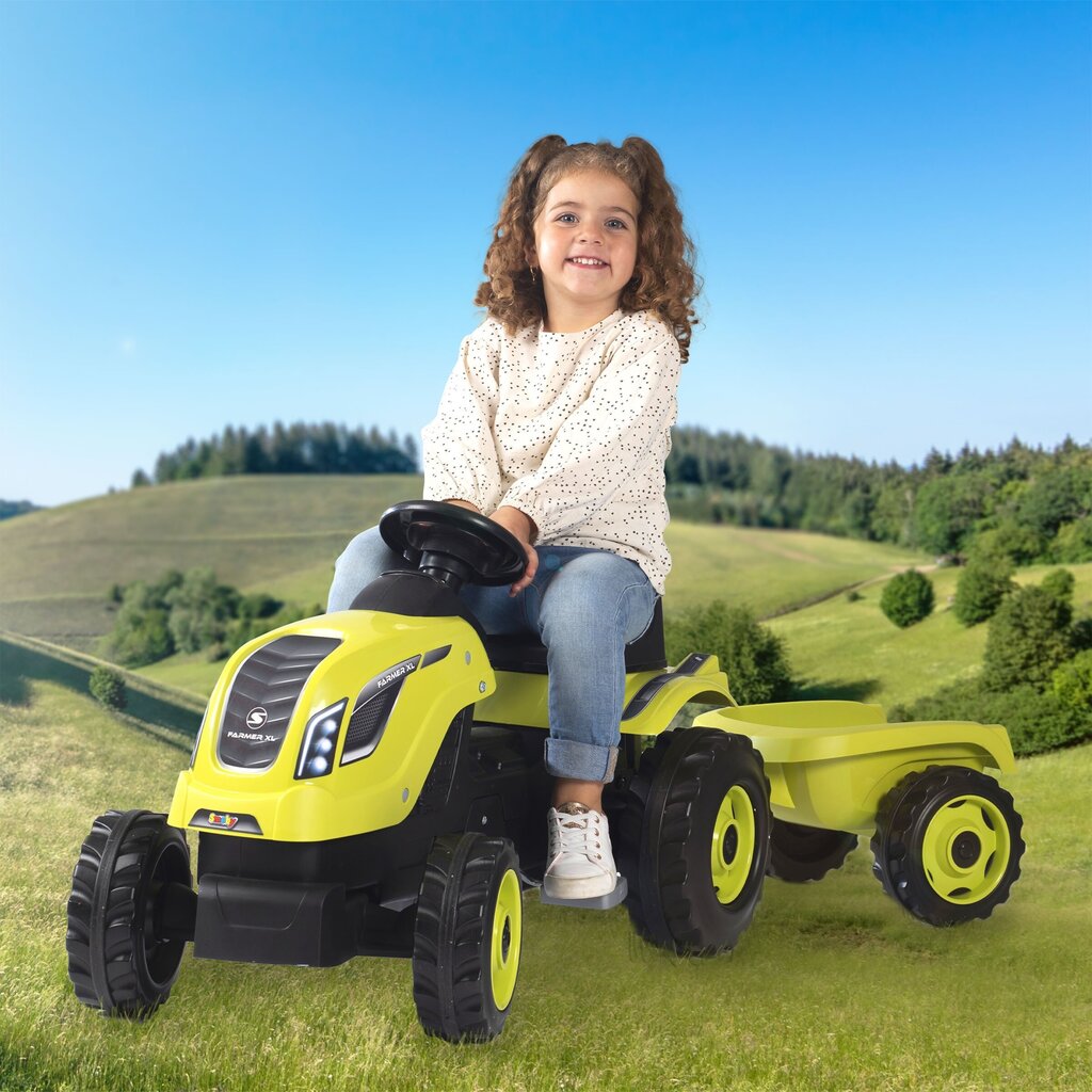 SMOBY Traktor XL roheline pedaal traktor koos haagisega hind ja info | Mänguasjad poistele | hansapost.ee