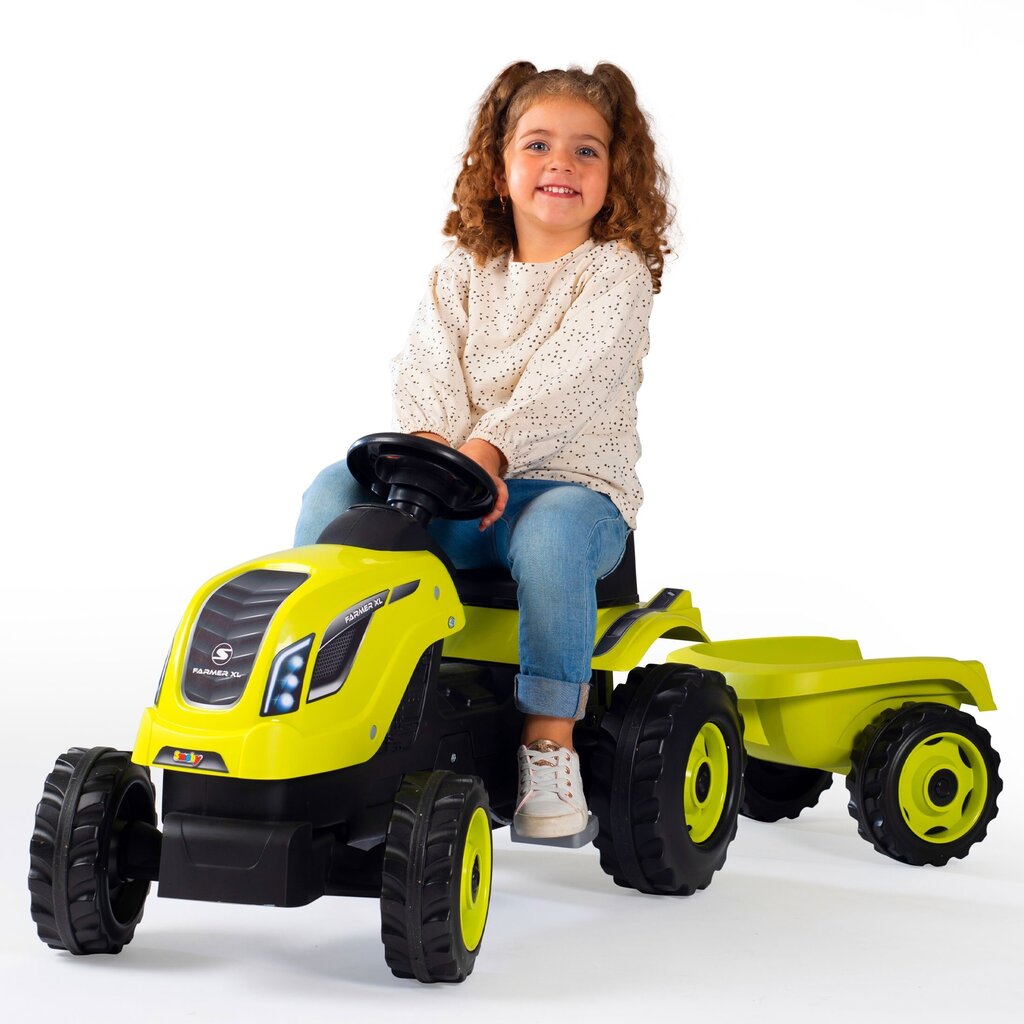 SMOBY Traktor XL roheline pedaal traktor koos haagisega hind ja info | Mänguasjad poistele | hansapost.ee