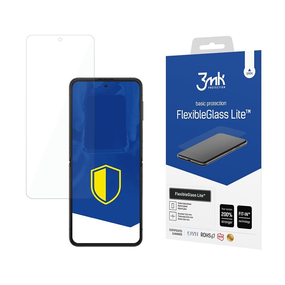 Samsung Galaxy Z Flip4 (Front) - 3mk FlexibleGlass Lite™ screen protector hind ja info | Ekraani kaitseklaasid ja kaitsekiled | hansapost.ee