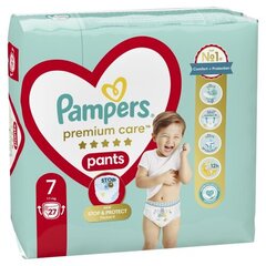 Подгузники-трусики PAMPERS Premium Care Pants, Размер 7, 17+кг, 27 шт цена и информация | Подгузники | hansapost.ee