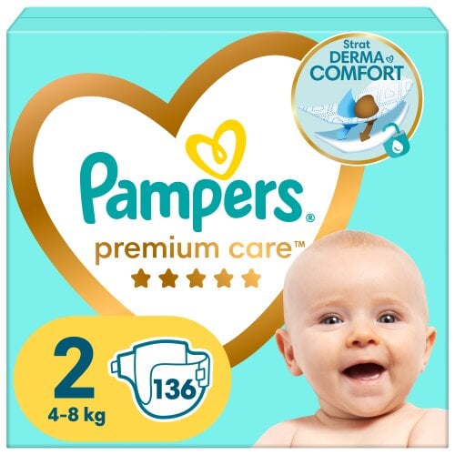 Mähkmed Pampers Premium Care, suurus 2, 4-8kg, 136 tk цена и информация | Mähkmed, riidest mähkmed | hansapost.ee