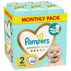 Подгузники Pampers Premium Care 2 (4-8 кг), 224 шт. цена и информация | Подгузники | hansapost.ee