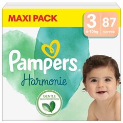 Подгузники PAMPERS Harmonie Maxi Pack, размер 3, 6-10 кг, 87 шт. цена и информация | Пеленки | hansapost.ee