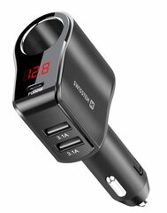 Swissten Автомобильная зарядка 1x USB-C PD / 2x USB-A / CL / LED цена и информация | Зарядные устройства для телефонов | hansapost.ee