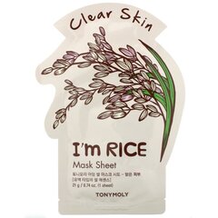 Питательная листовая маска для лица с рисом Tonymoly I'm Real, 21 г х 10 шт. цена и информация | Маски для лица, патчи для глаз | hansapost.ee