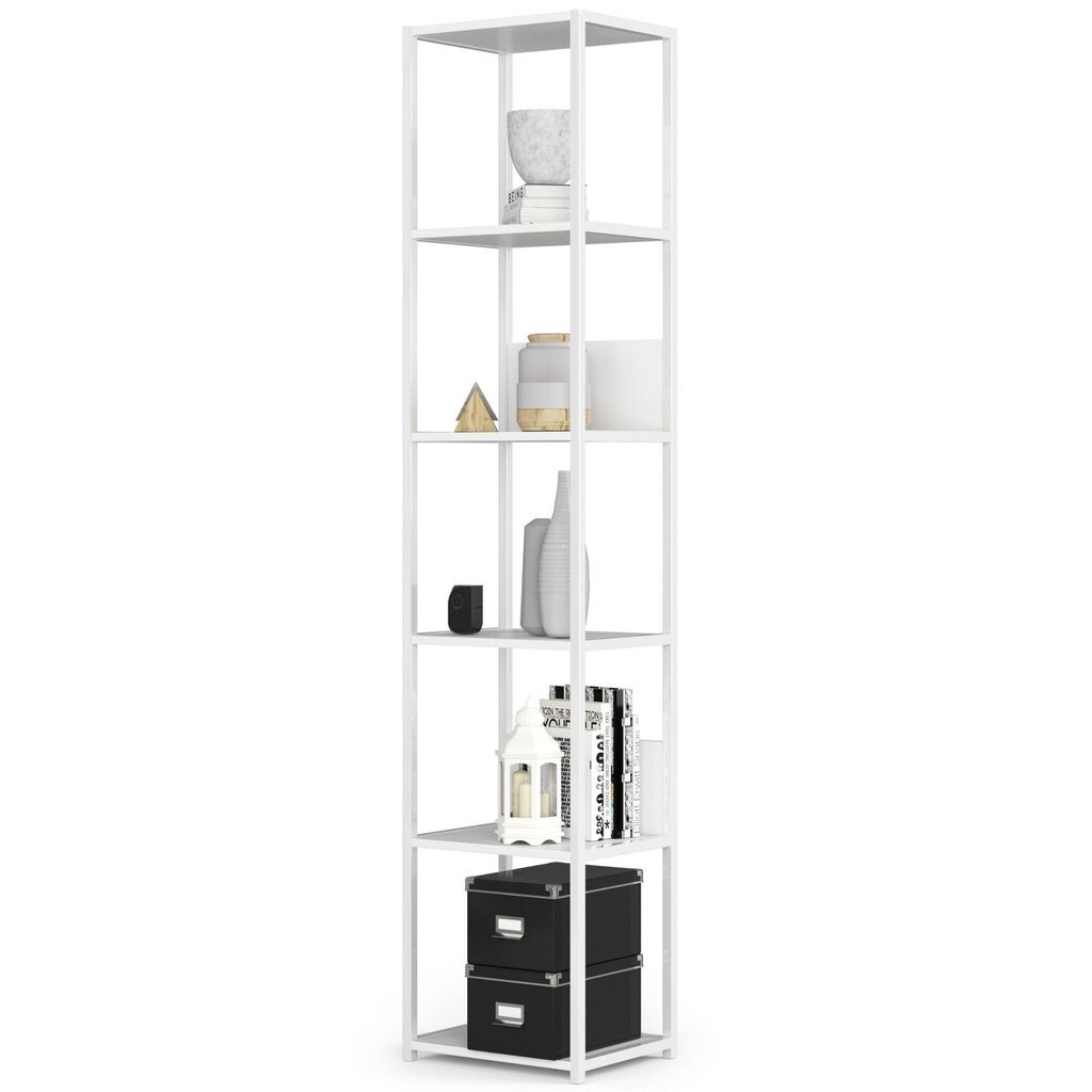 Metallist loft stiilis riiul 40 cm - valge-valge - 6 riiulit цена и информация | Riiulid | hansapost.ee