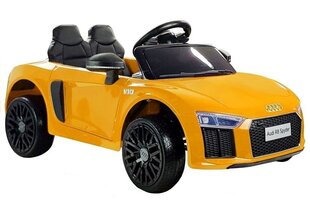 Электрический спортивный автомобиль для детей Audi R8 Spyder, желтый цена и информация | Электромобили для детей | hansapost.ee