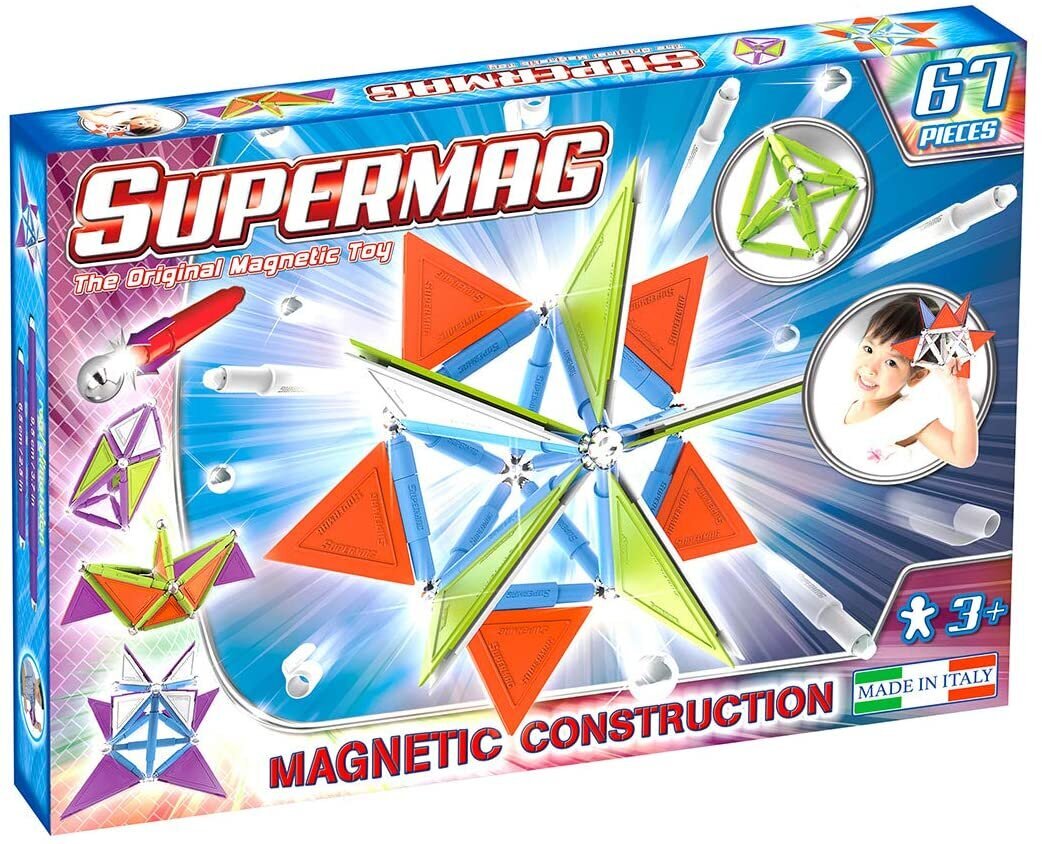 Magnetiline konstruktor Supermag Primary Trendy, 0156, 67 osaline hind ja info | Klotsid ja konstruktorid | hansapost.ee