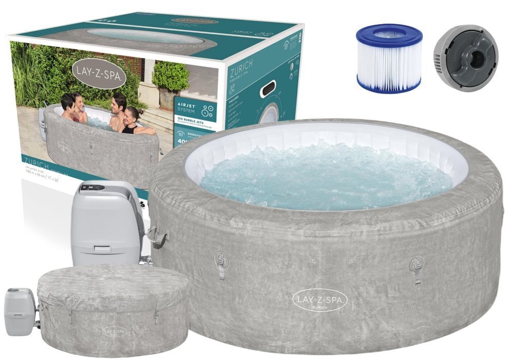 Mullivann Bestway 60065 Lay-Z-Spa Zurich Jacuzzi 180cm (filtrita) цена и информация | Basseinid | hansapost.ee