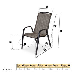 Стул Diamond от Fieldmann, коричневый цвет цена и информация | Садовые стулья, кресла, пуфы | hansapost.ee