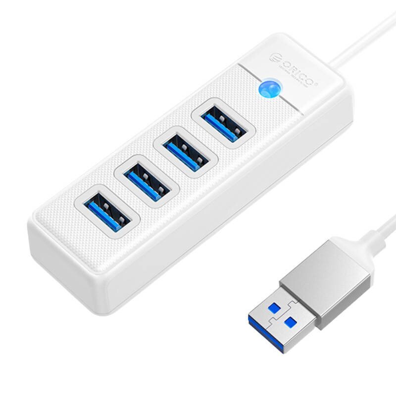 Orico Hub Adapter USB to 4x USB 3.0, 5 Gbps, 0.15m (White) hind ja info | USB adapterid ja jagajad | hansapost.ee