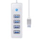 Orico Hub Adapter USB to 4x USB 3.0, 5 Gbps, 0.15m (White) цена и информация | USB adapterid ja jagajad | hansapost.ee