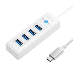 Orico Hub Adapter USB-C to 4x USB 3.0, 5 Gbps, 0.15m (White) hind ja info | USB adapterid ja jagajad | hansapost.ee