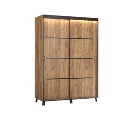 Шкаф с LED освещением ADRK Furniture Berke, 150 см, коричневый цена и информация | Шкафы | hansapost.ee