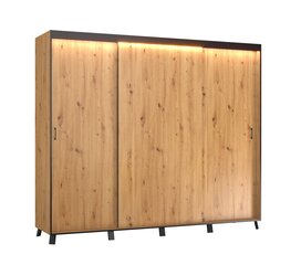 Шкаф с LED освещением ADRK Furniture Bergamo, 250 см, коричневый цена и информация | Шкафы | hansapost.ee