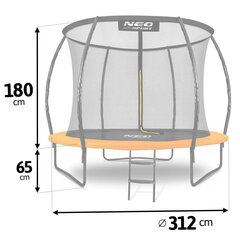 Батут Neo-Sport (NS-10С201) черный/оранжевый 312 см (10ft) цена и информация | Батуты | hansapost.ee