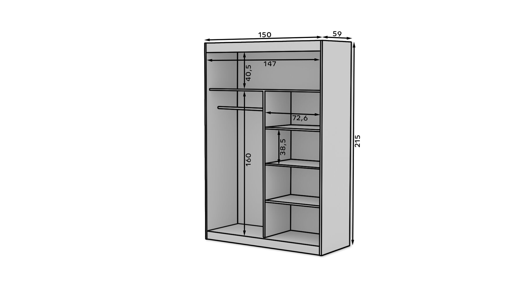 Kapp ADRK Furniture Esti 150, pruun цена и информация | Kapid | hansapost.ee