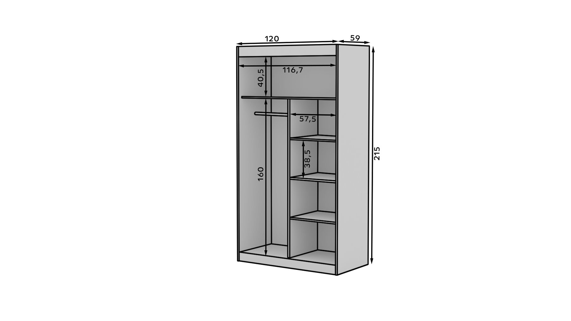 Kapp ADRK Furniture Esti 120, pruun hind ja info | Kapid | hansapost.ee