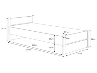 Кровать ADRK Marcello, 90x200 см, белая цена и информация | Кровати | hansapost.ee